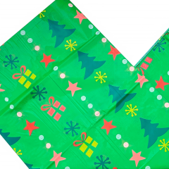 Бумага упаковочная Тишью "Ёлочки" Зелёная 5 шт БТ-27	