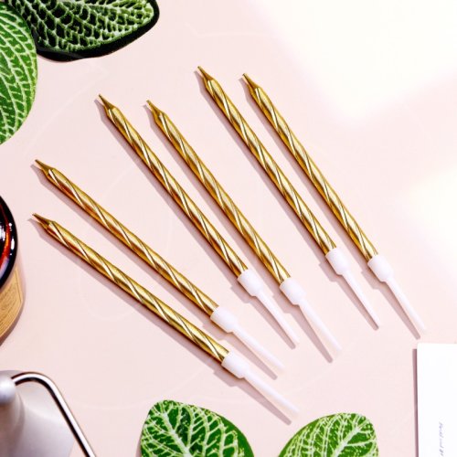 Свечи декоративные Золотые 14 см 6 шт 3006920