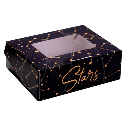 Коробка для сладостей с окном "Stars" 10х8х3,5 см 4747411