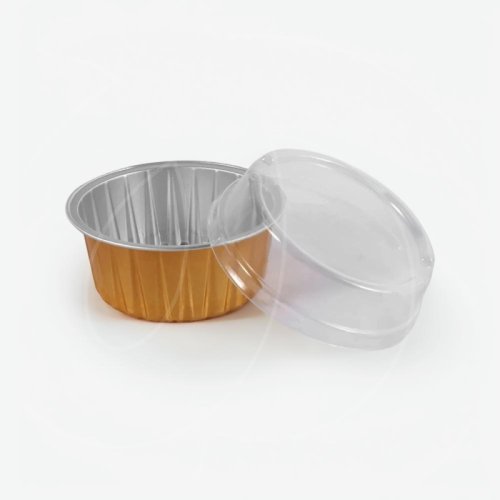 Капсула для выпечки алюминиевая с крышкой Золото 6,6х5,1 см 