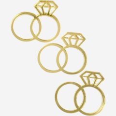 Набор топперов декоративных акриловых "Свадебные кольца" Золото 3 шт 