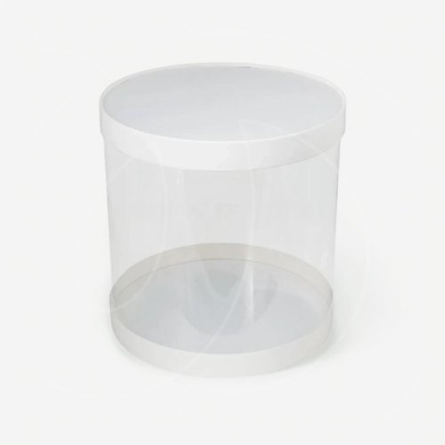 Коробка для торта тубус белая 18х18 см 022600