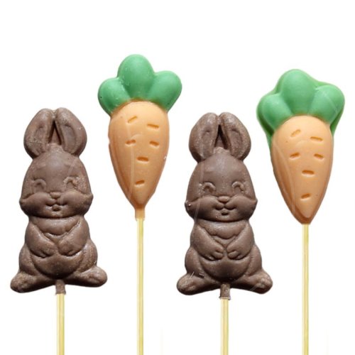 Молд силиконовый для леденцов "Зайки и морковки" 1382