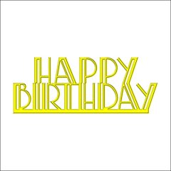 Топпер декоративный акриловый "Happy Birthday" Золото 8х3 см ТСК205