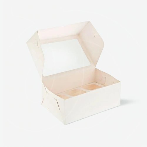 Коробка на 6 капкейков с окном белая 25х17х10 см 425101, ForG MUF 6 PRO I W W,    КУ-080, 00062; 7904599