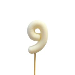 Фигурка из шоколадной глазури "Воздушный шарик белый цифра 9" ФГ176(белый9)		