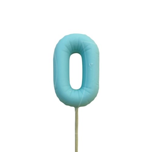 Фигурка из шоколадной глазури "Воздушный шарик голубой цифра 0" ФГ174(голубой0)	