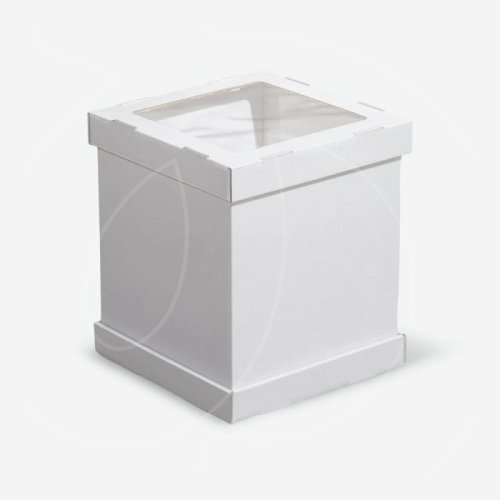 Коробка для торта с окном белая 24х24х30 см ForG STRONG I W W 240*240*300 S